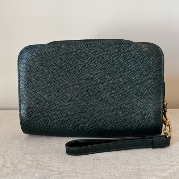 Louis Vuitton Vintage Green Taiga Pochette Orsay Clutch - Picture 1 of 16